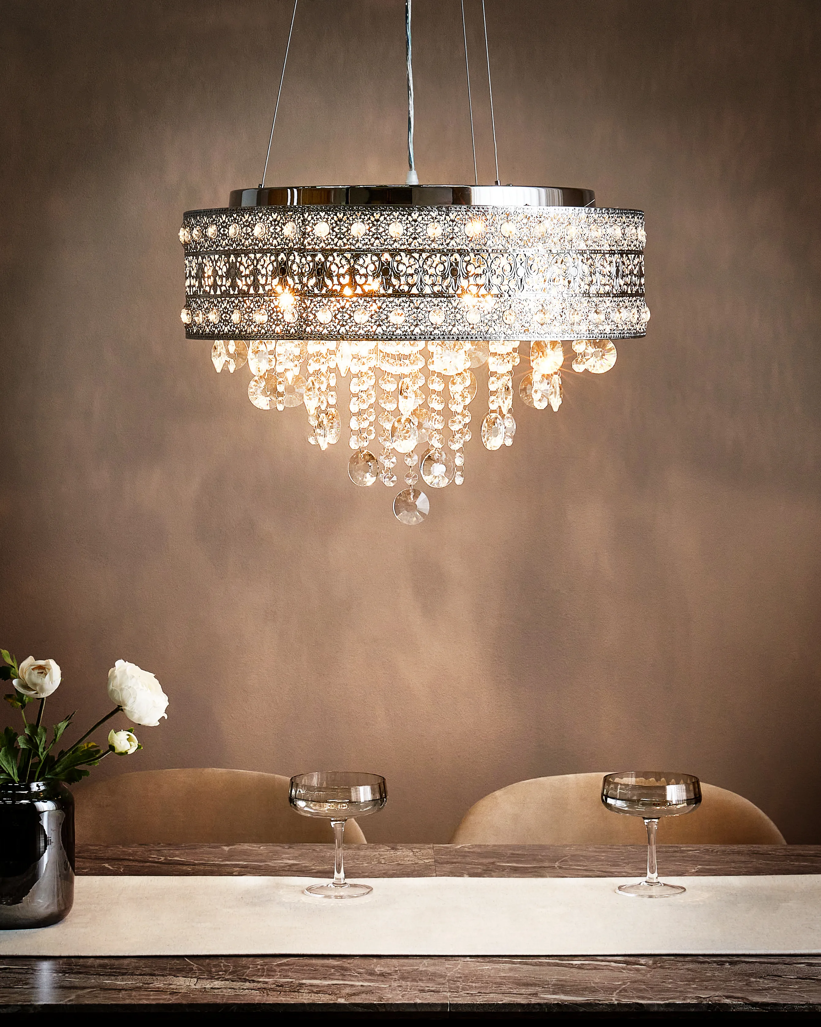 Kroonluchter BARBEIRA Kristal Zilver