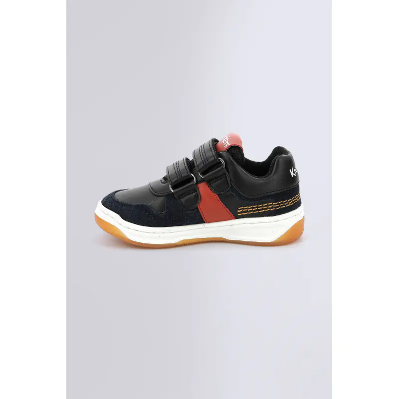 KALIDO MARINE NOIR ORANGE BASKETS BASSES Synthétique/Cuir Garçon