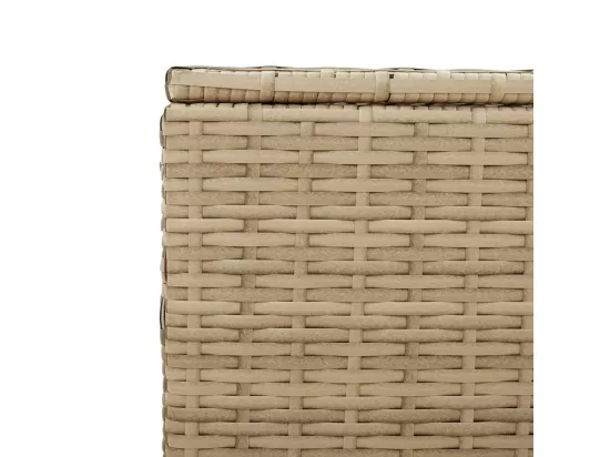 Prolenta Premium - Boîte de rangement de jardin mélange beige 469L résine tressée