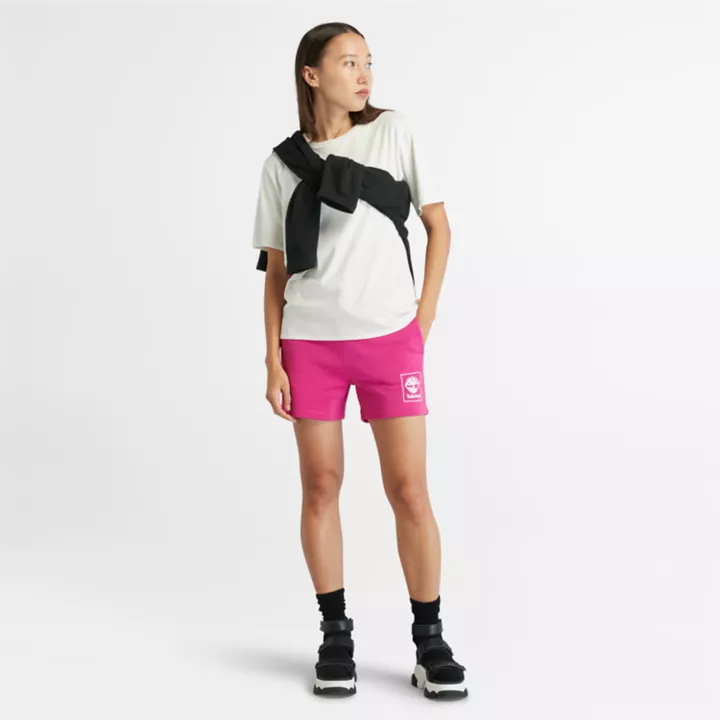 T-shirt avec logo brodé pour femme en blanc