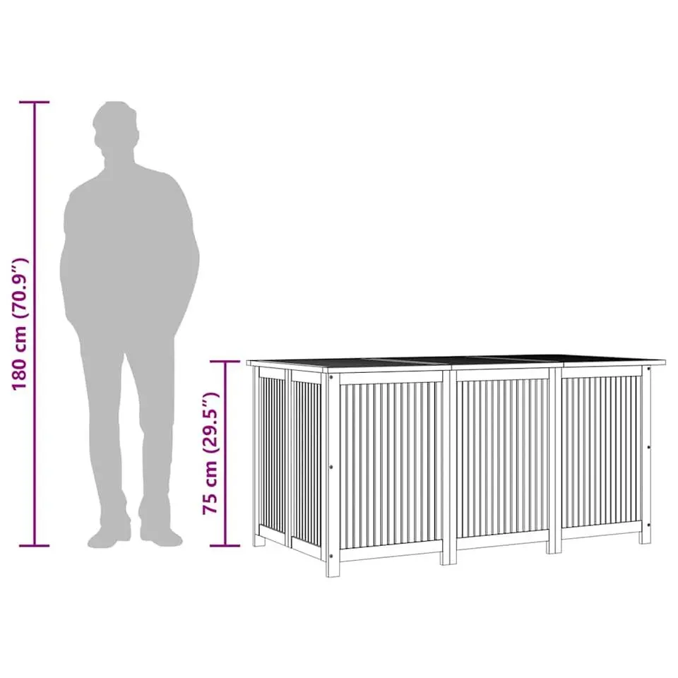 vidaXL - Tuinbox - Bruin - Acaciahout - 150 x 80 x 75 cm