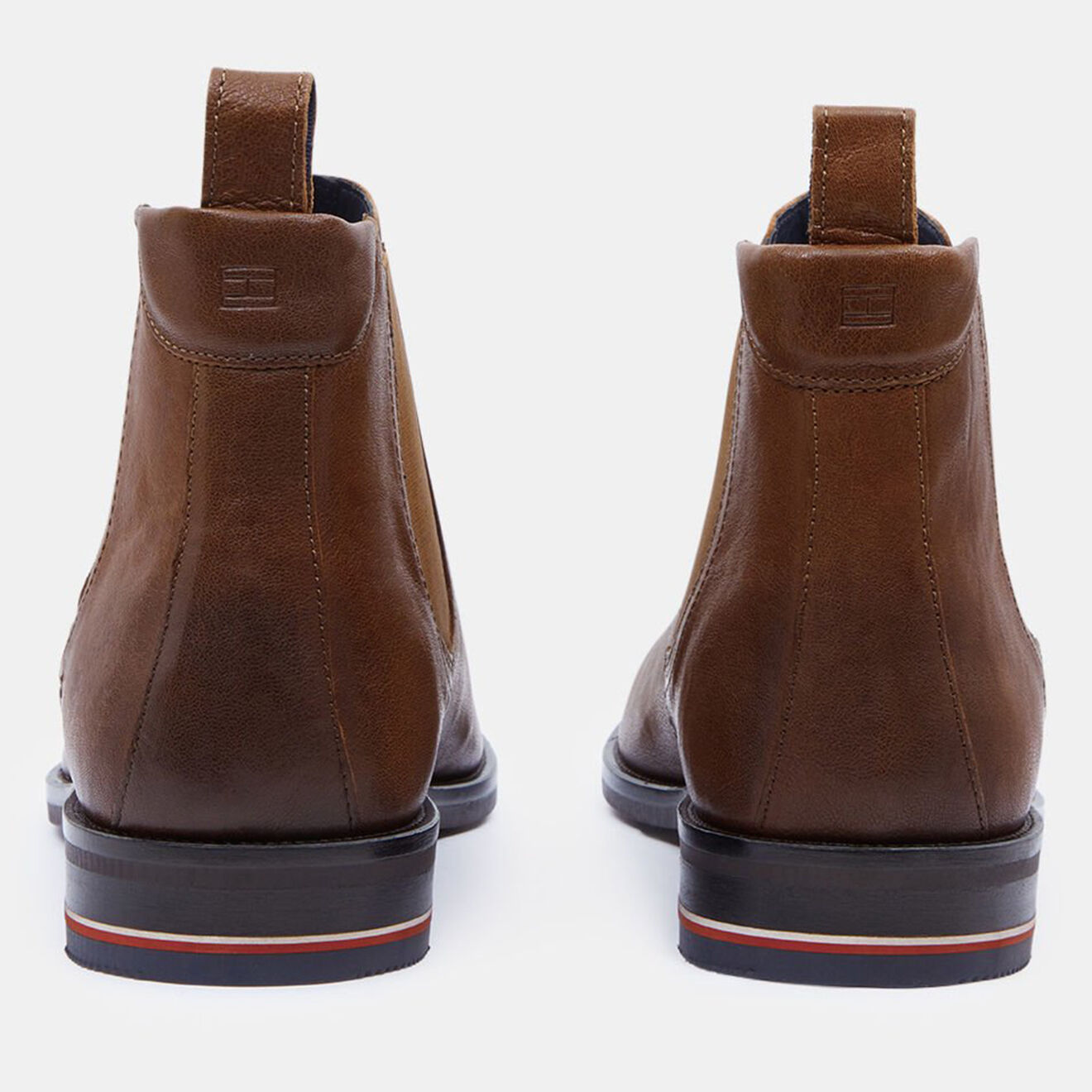 Tommy Hilfiger Chelsea boots en Cuir Signature cognac