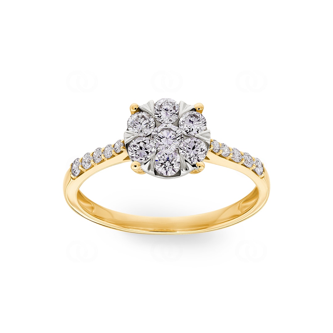 Verlobungsring 750/18 K Gelbgold mit Diamanten 0.75 ct H/si by CHRISTIAN