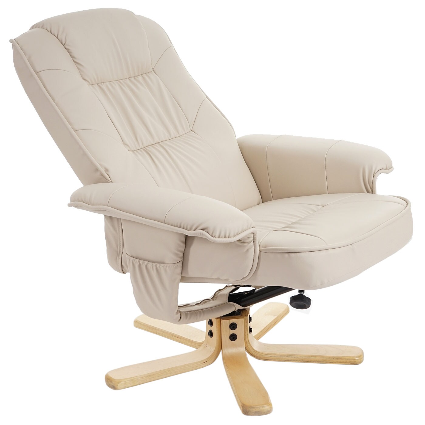 Relaxsessel Fernsehsessel Sessel ohne Hocker H56 Kunstleder MVG-zertifiziert ~ creme