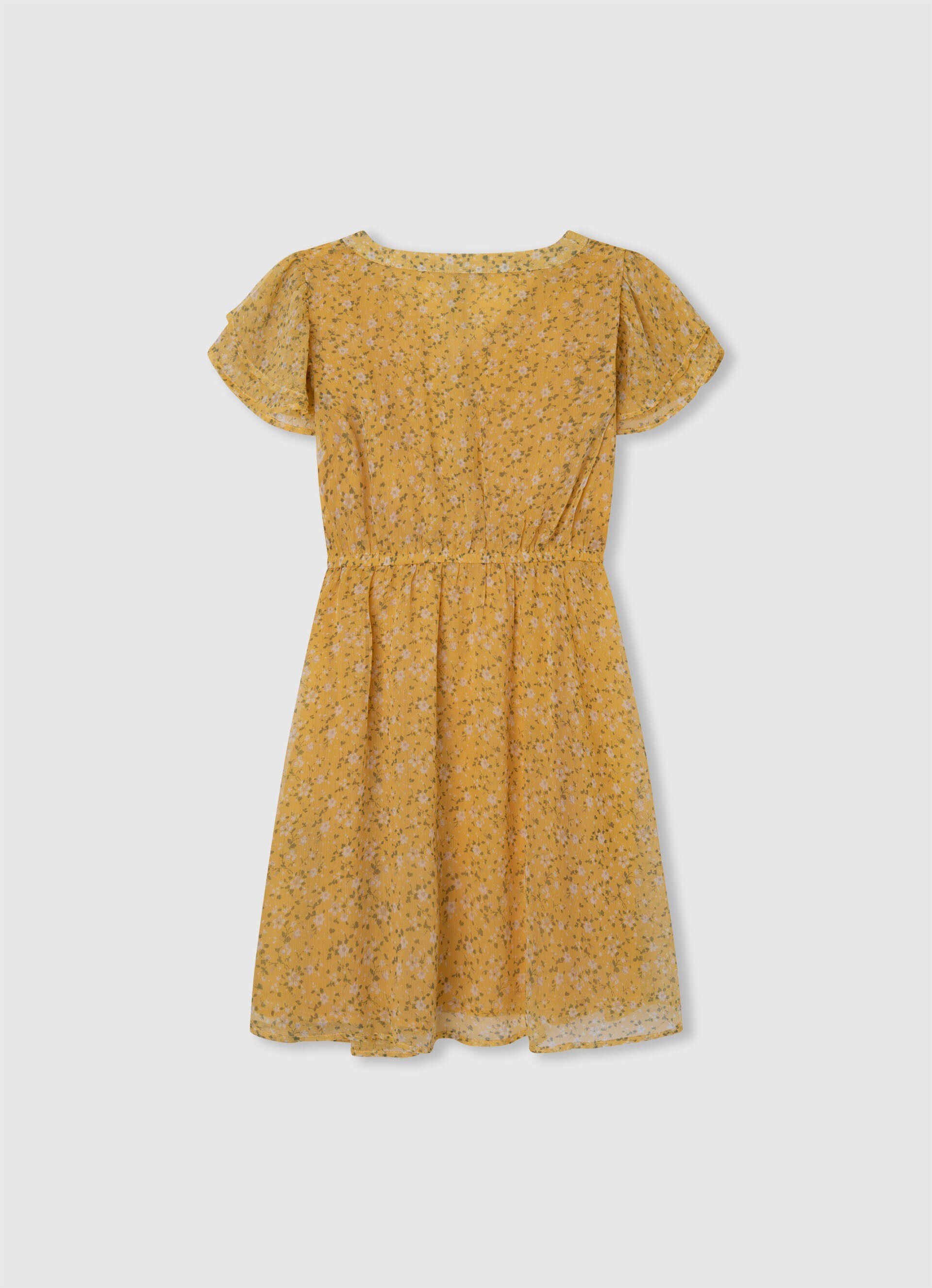 VESTIDO FLORAL DE CHIFFON - multicolorido