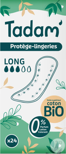 Tadam Protège-Lingerie Dermo-Sensitif Écologique Long 24 Pièces