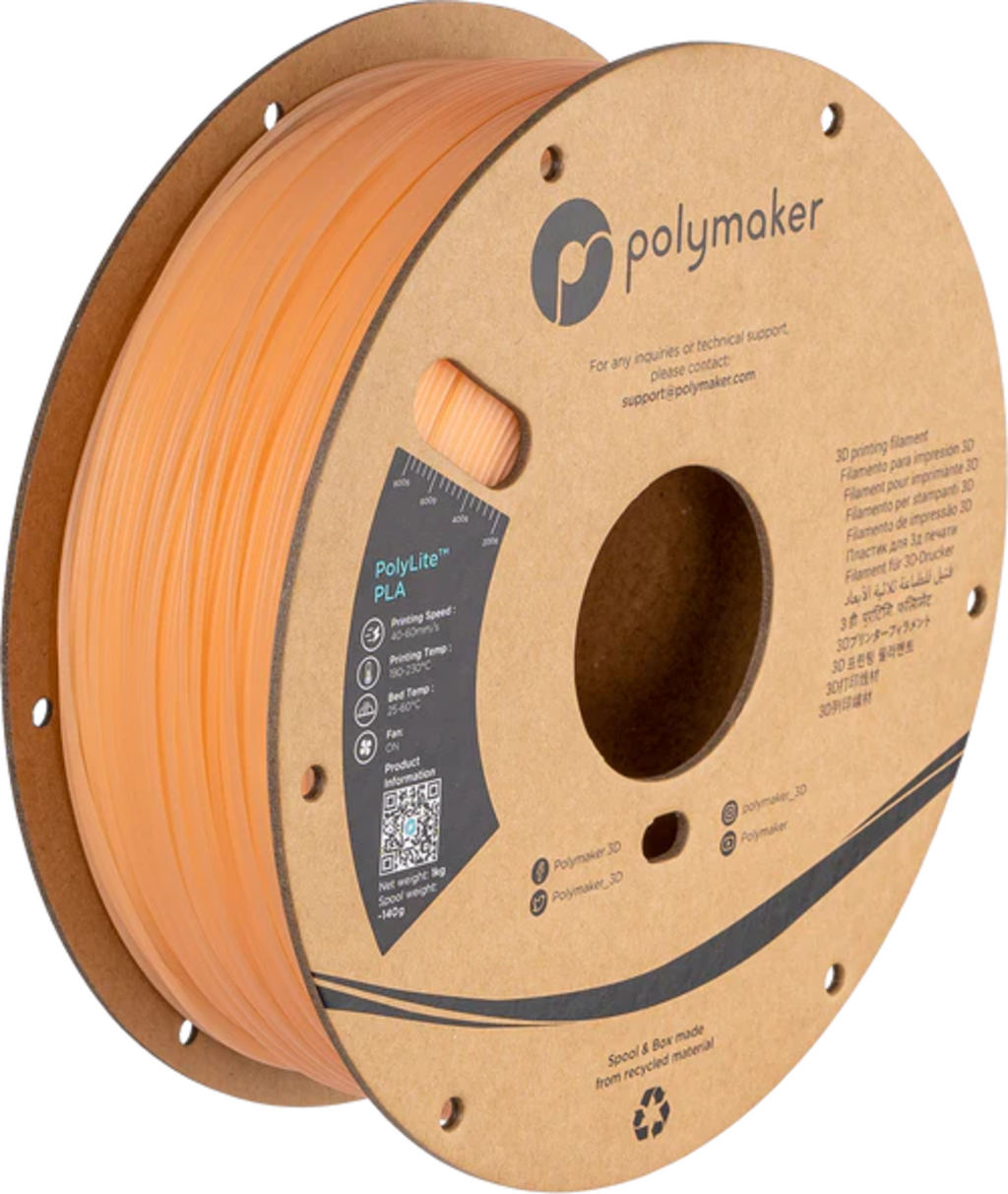 Polymaker  PolyLite PLA UV Color Change Natural/Orange, 1,75 mm / 1000 g    Farbwechselndes PLA Filament