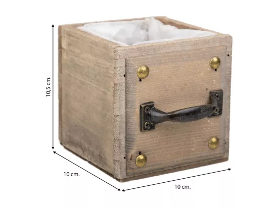 Coffret en bois marron 14x14x12h cm