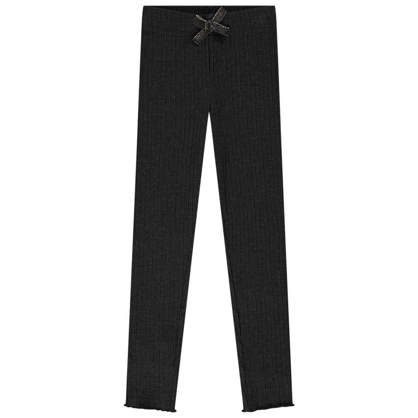 Legging côtelé à nœud pour fille - Gris foncé
