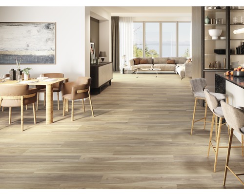 Porseleinen wand- en vloertegel San Remo Teak 29,5 x 120 cm R10B