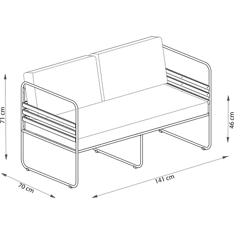 Barrax lounge sofa af akacietræ