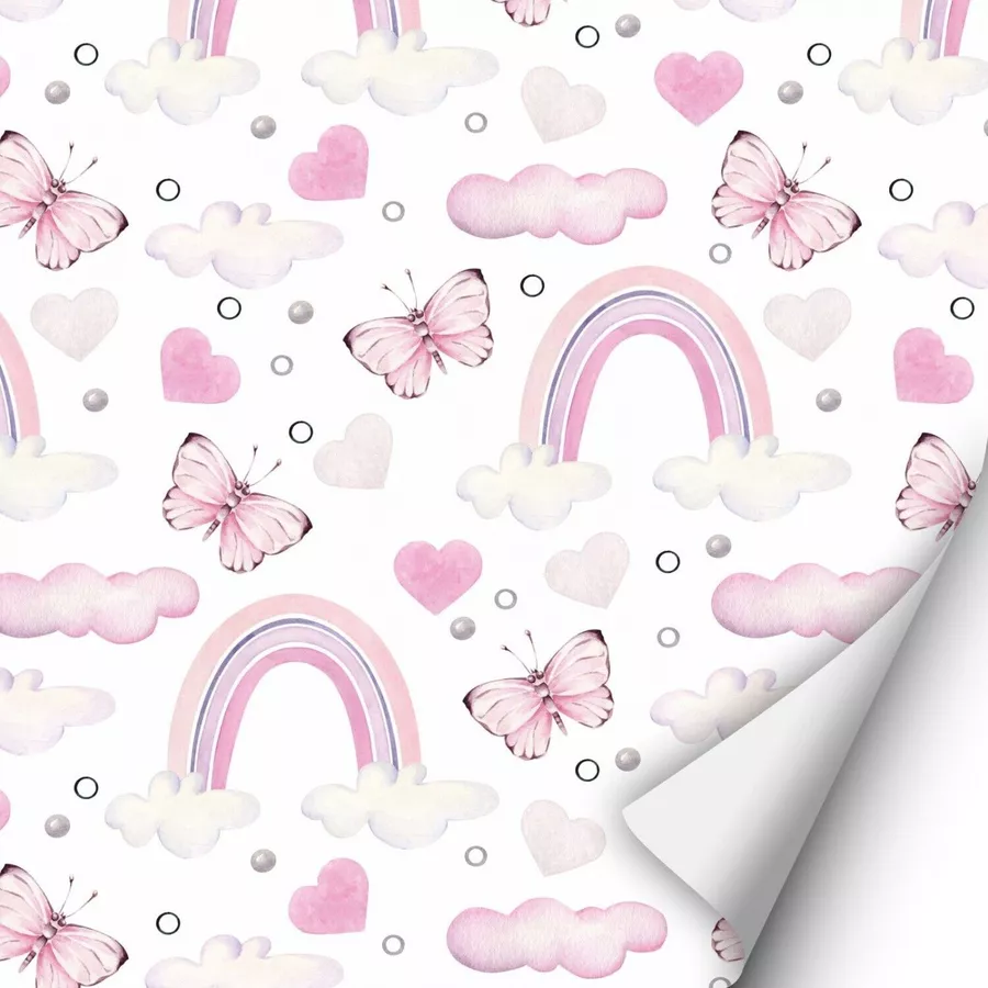 Nikima Klebefolie KF-19 selbstklebende Folie – Regenbogen rosa  Klebefolie bunt