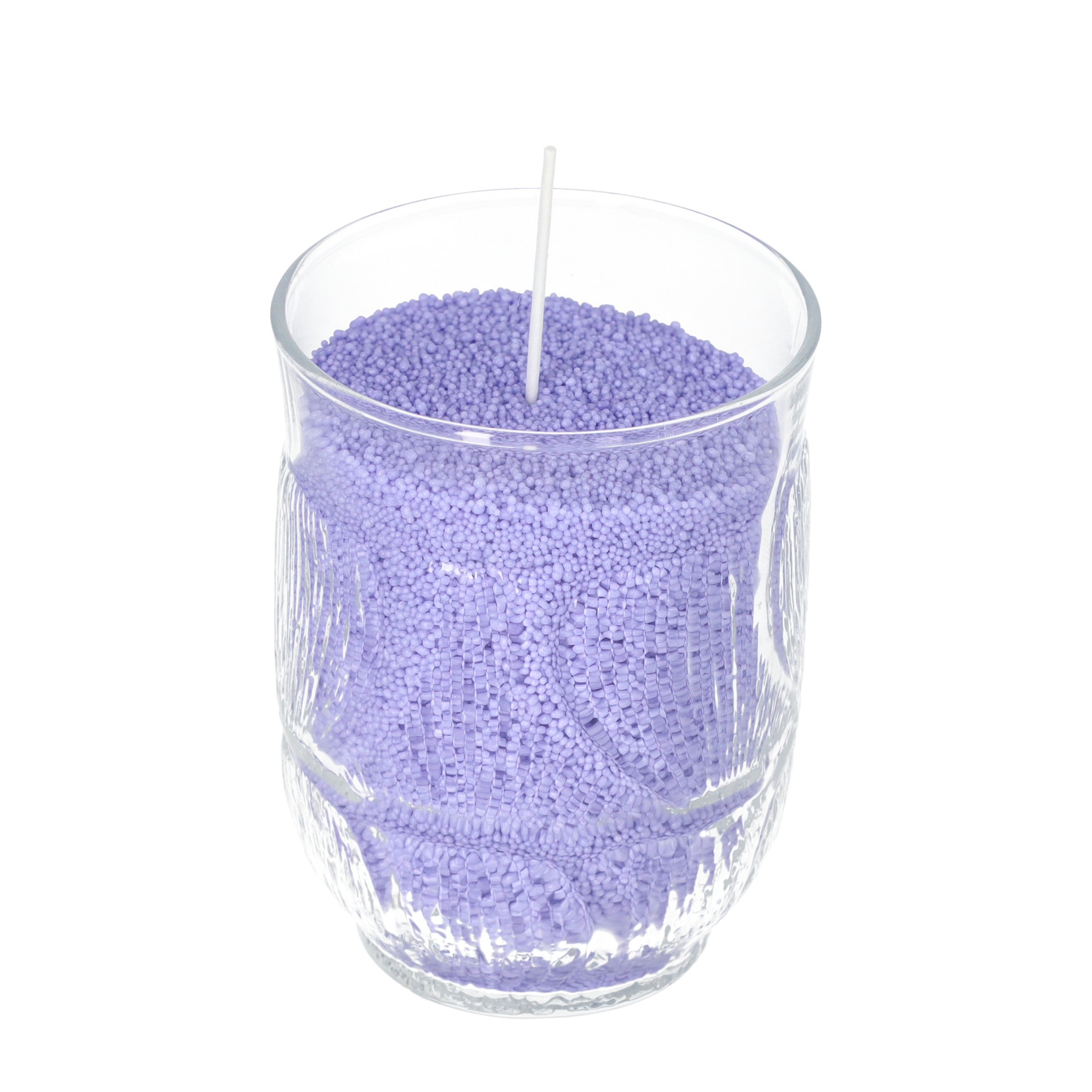 (100g) Kerzen Sand DIY Perlenkerze Wachs Granulat Pearled Candle Farbsand inkl. Runddocht - Lila