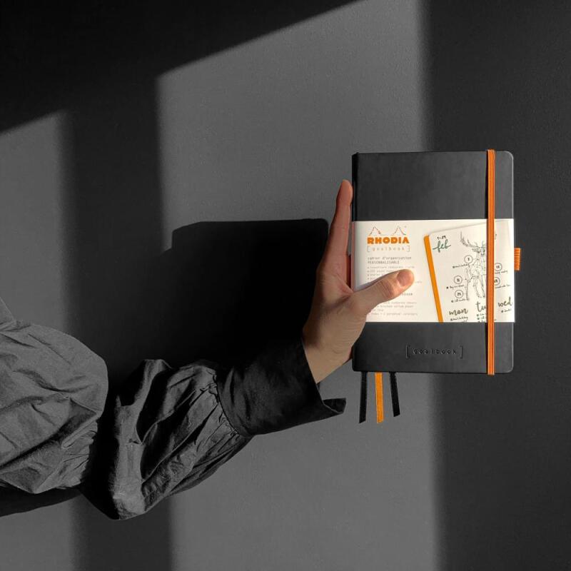 Rhodiarama Goalbook rembordé rigide A5 240 pages dot papier ivoire 90 g