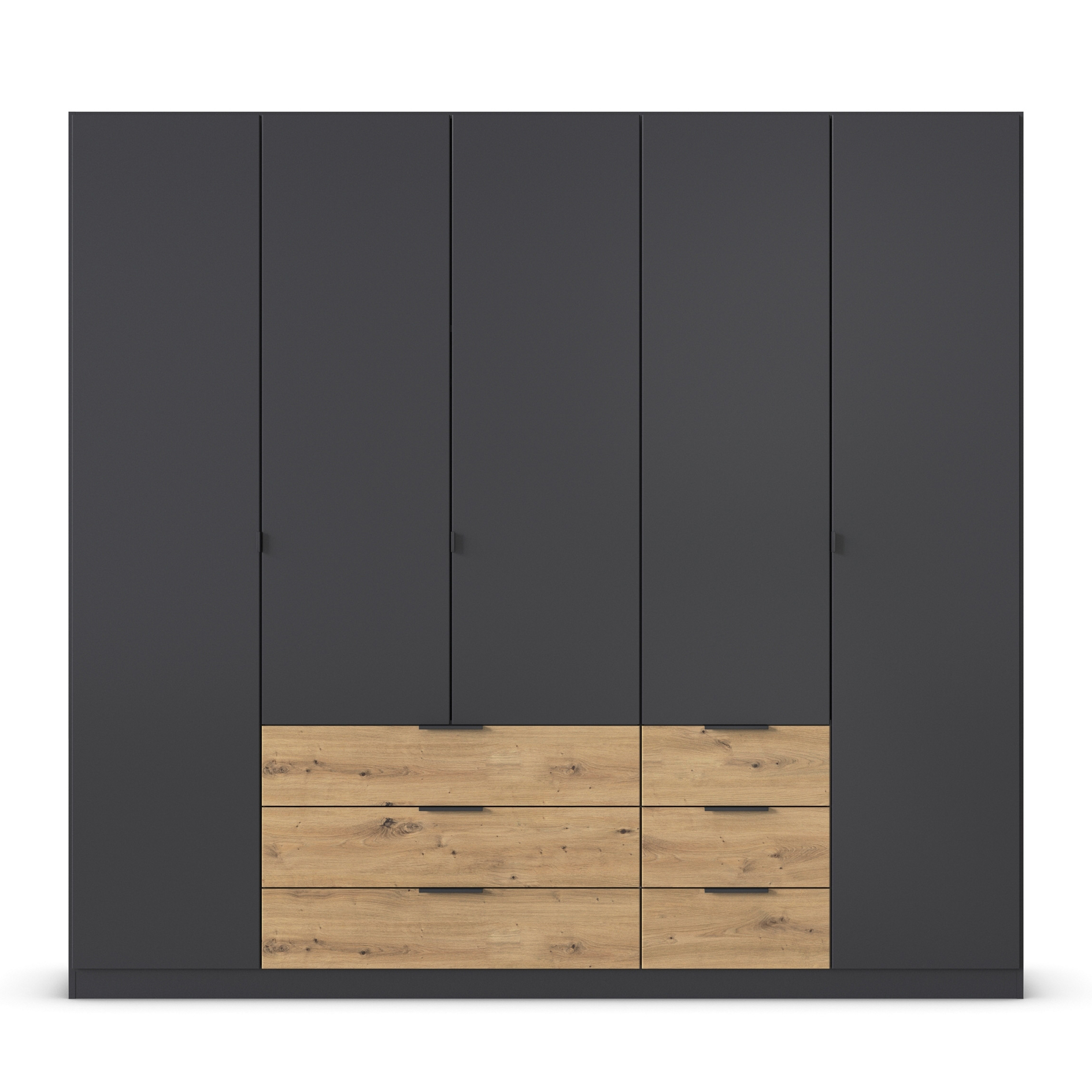 Drehtürenschrank - grau-metallic-Artisan Eiche - 226 cm
