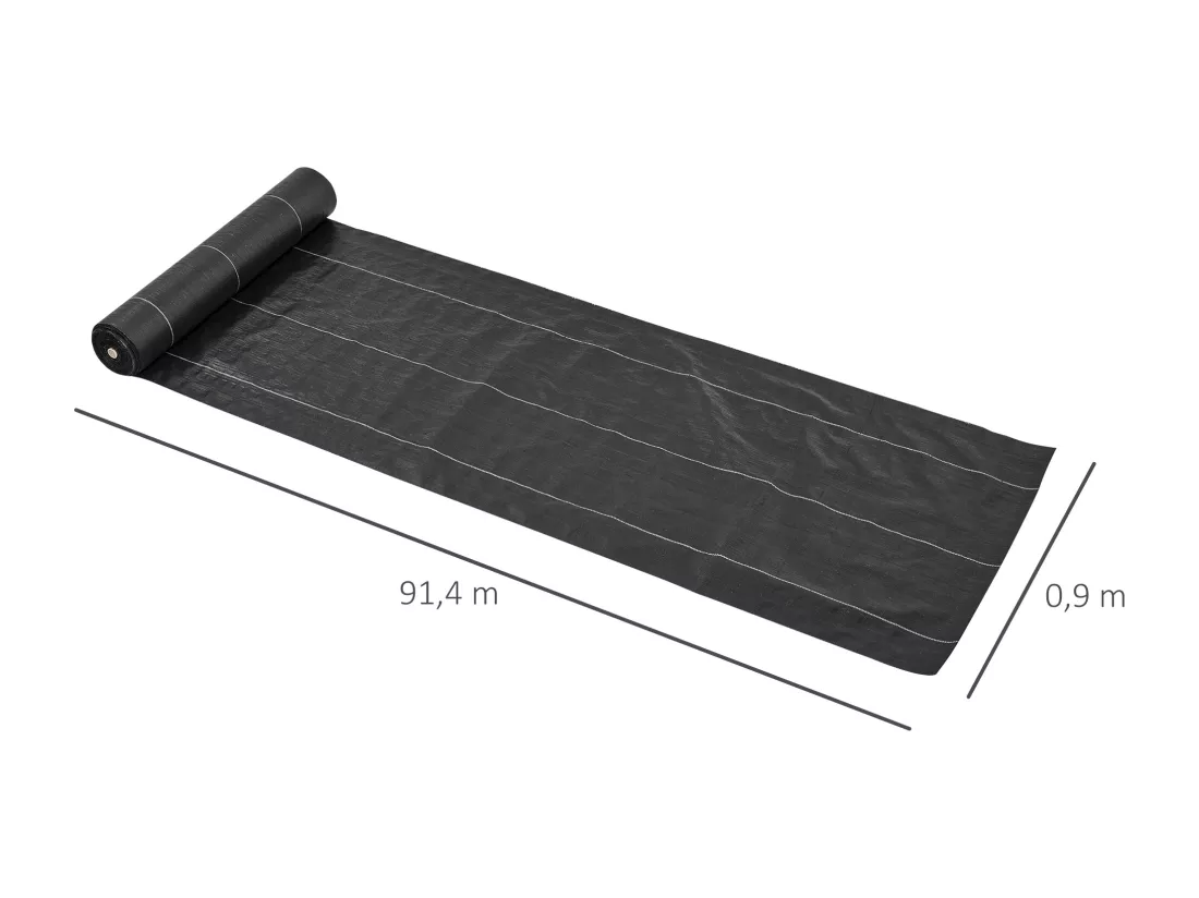 Toile de paillage - toile anti mauvaises herbes 130 g/m² - indéchirable perméable à l'eau anti UV - PP noir vert