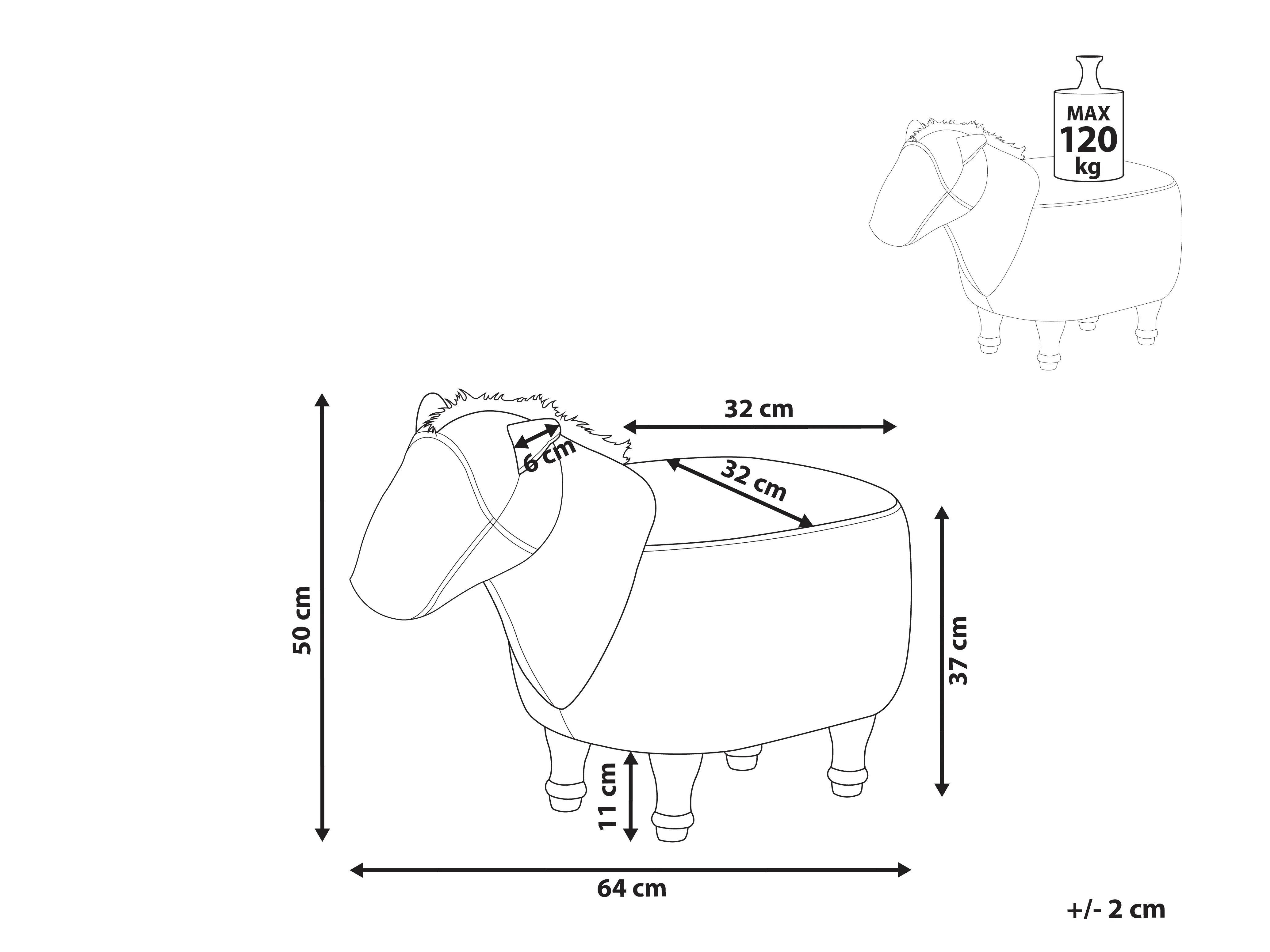 Dierenpoef HORSE Kunstleer Lichtbruin Paard
