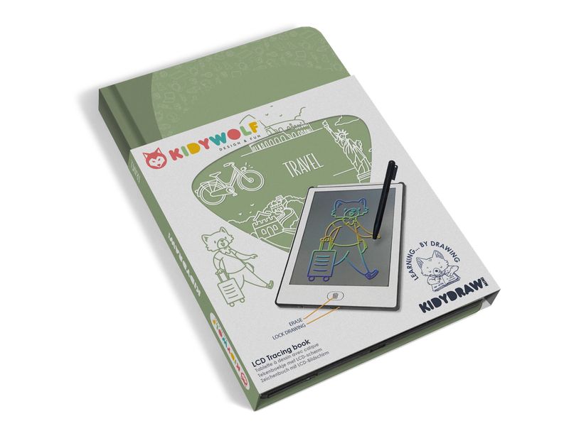 Kidywolf Leuchtende Designtafel mini Reisen Leuchtendes Zeichenbuch mit LCD-Bildschirm