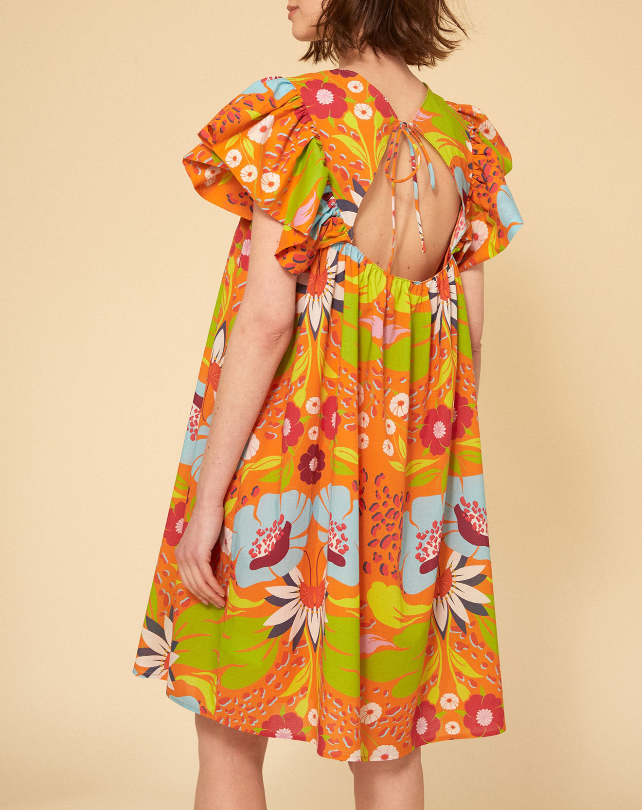 Manoush Robe Mexico imprimée orange