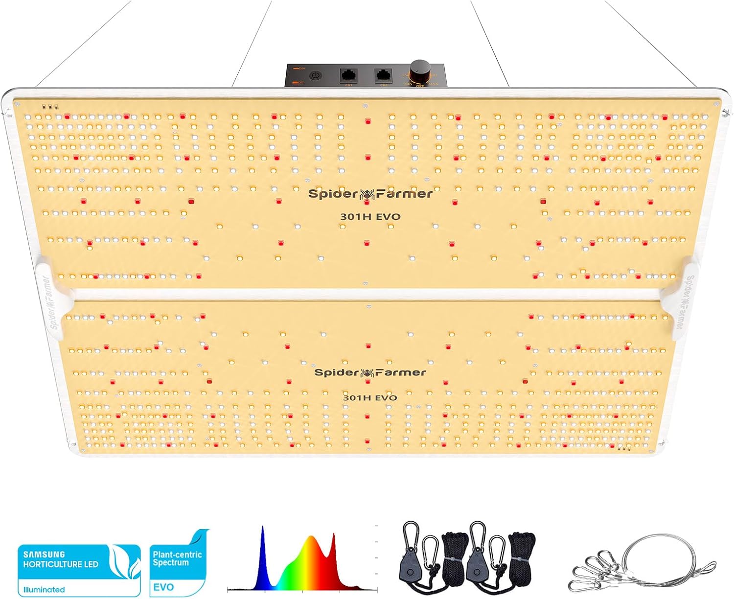 Spider Farmer 2024 SF4000 LED Grow Lampe mit Samsung LM301H EVO LEDs & Dimmbar Daisy Chain LED Pflanzenlampe 980pcs LEDs Vollspektrum Grow Light für Gewächshaus Hydroponic Zimmerpflanzen Gemüse Blume