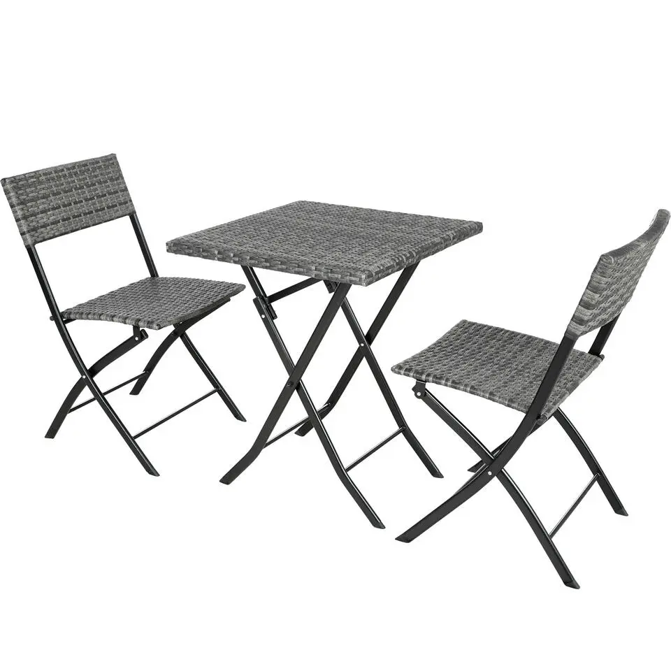 tectake Wicker balkonset Trevi, Grijs