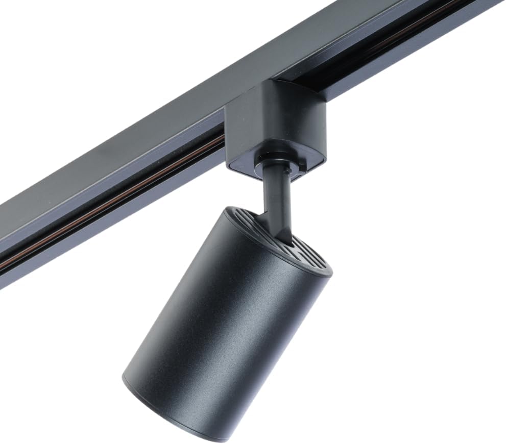 Qub Focus III 1-Phasen Led Schienensystem Komplettset - 300cm - Set 3 Spots und 2 Pendelleuchten - 3x 1m Schienen - I-Form - GU10 & LED-Kompatibel - Erweiterbar & flexibel - Spot lampe - Schwarz