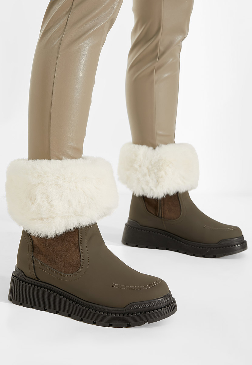 Bottes courtes femme vert Pomezia