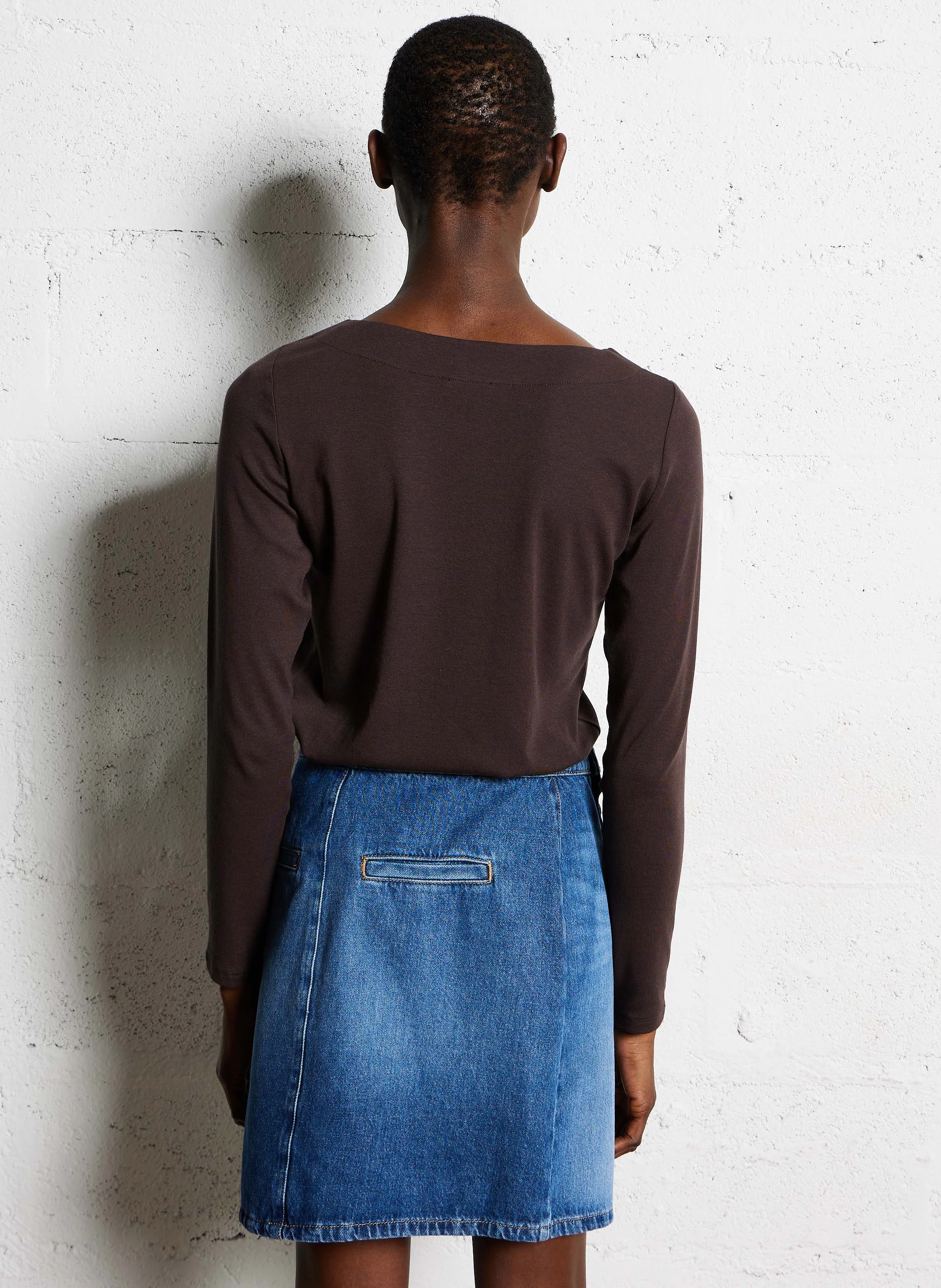 TANGUY - Tee-shirt droit col rond | Marron