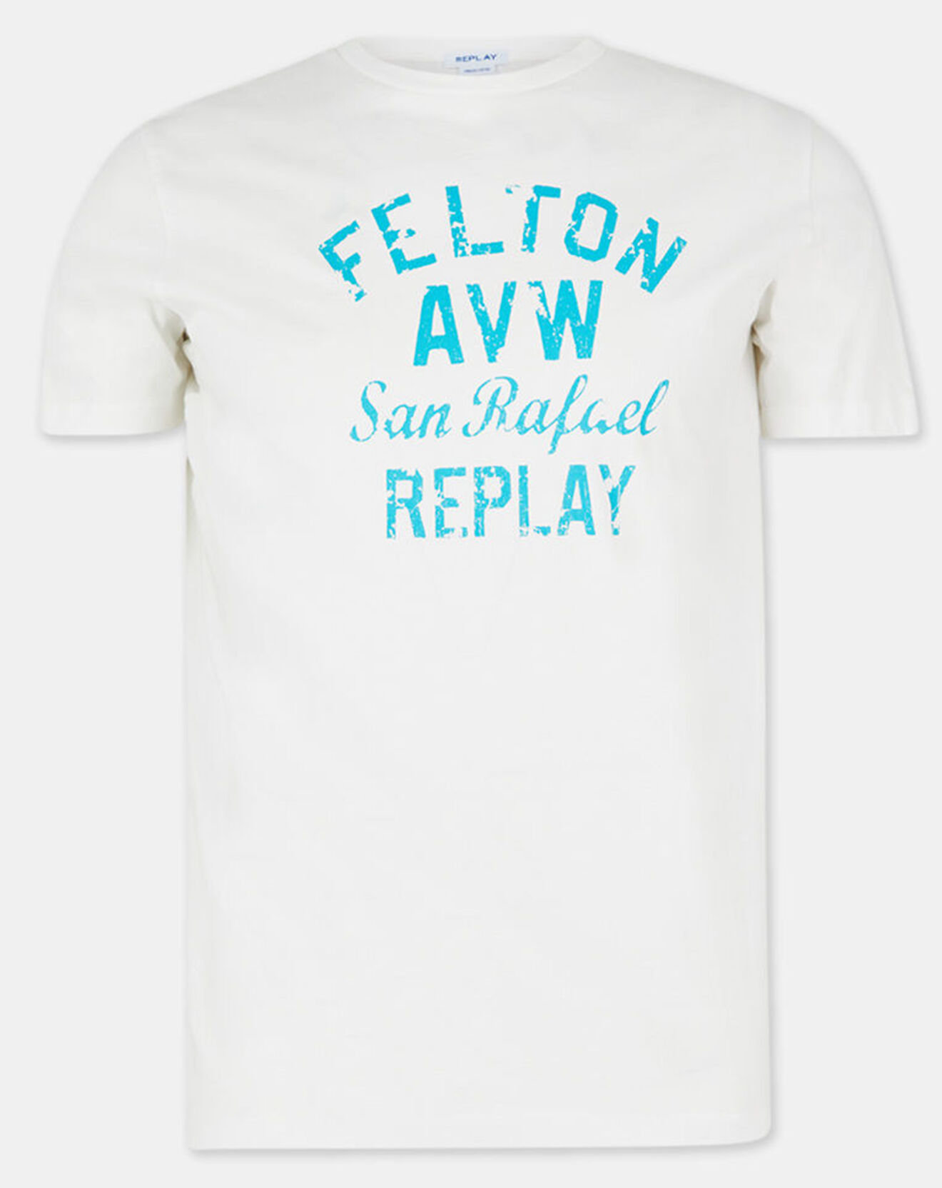 Replay T-Shirt manches courtes Logo Falton blanc