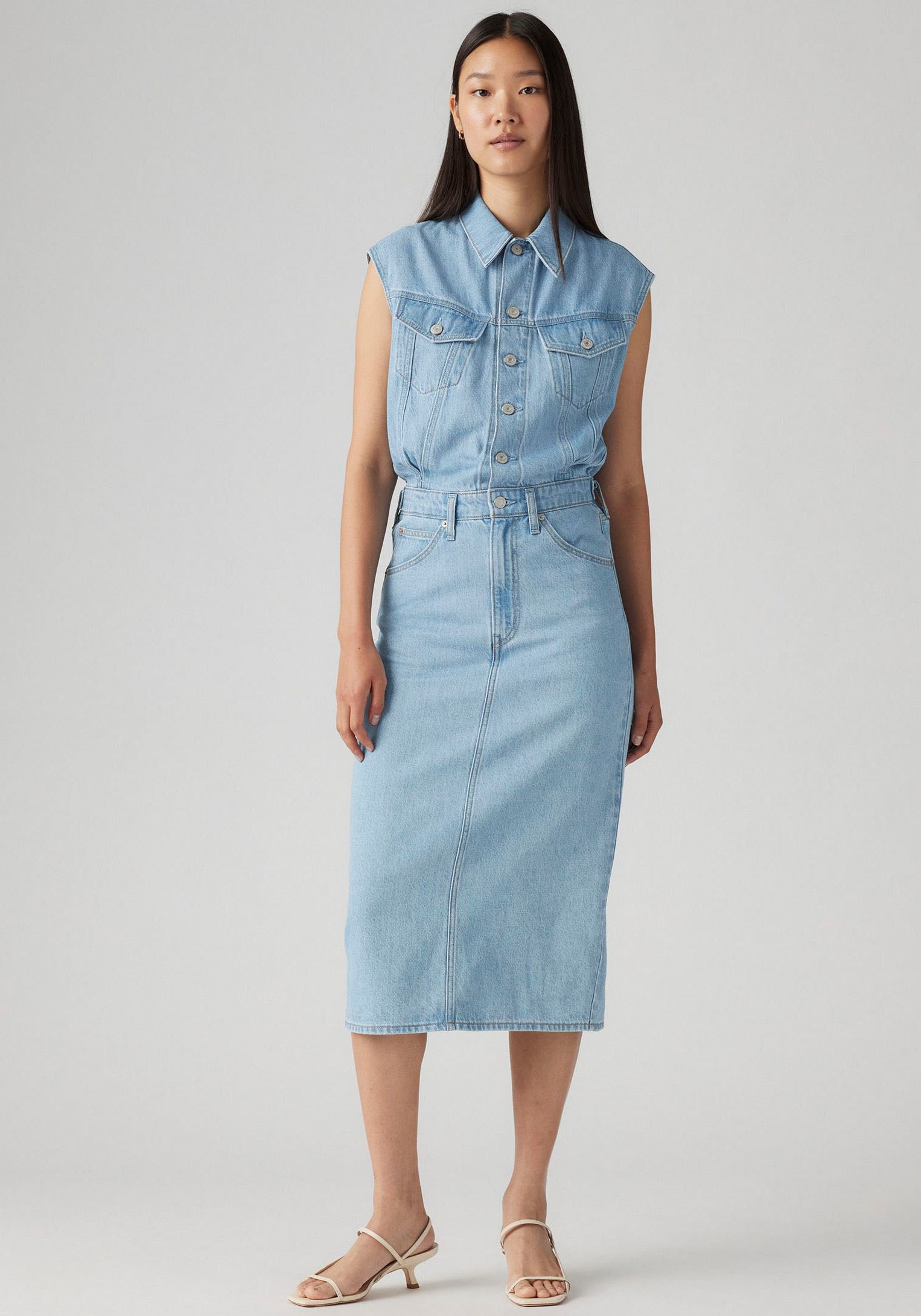 Levi's® Jeanskleid »ICONIC SLEEVELESS DRESS« Brusttaschen | Eingrifftaschen | Gesässtaschen | Münztasche