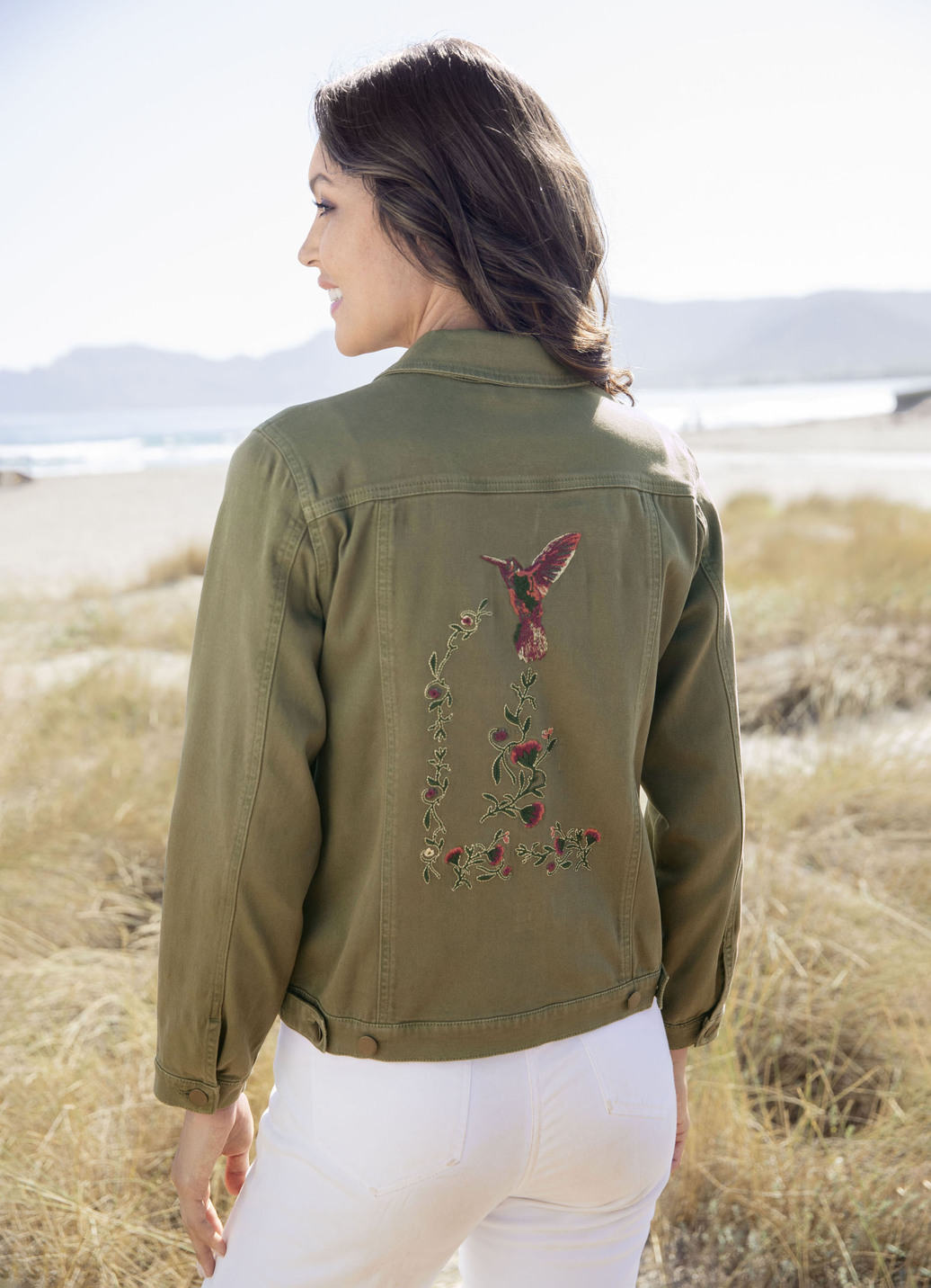 Bestickte Jeansjacke
