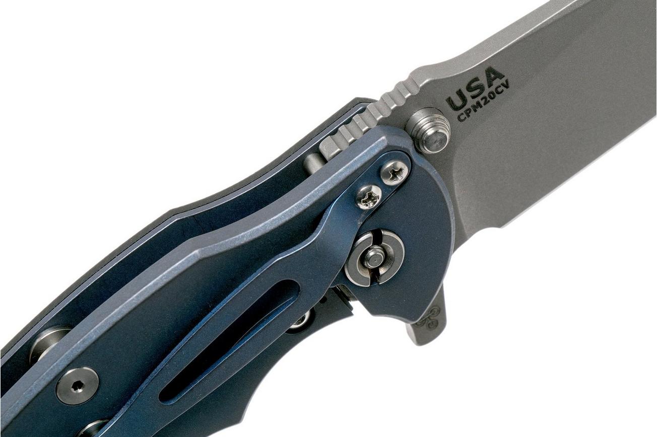 Rick Hinderer Jurassic Slicer Battle Blue Black G10 CPM 20CV zakmes