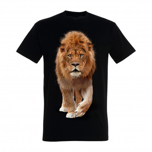 Camiseta Lion Walking, preta