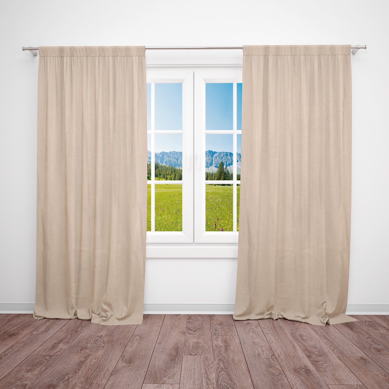 Fertigvorhang Polyester 140 x 260 cm hellbraun