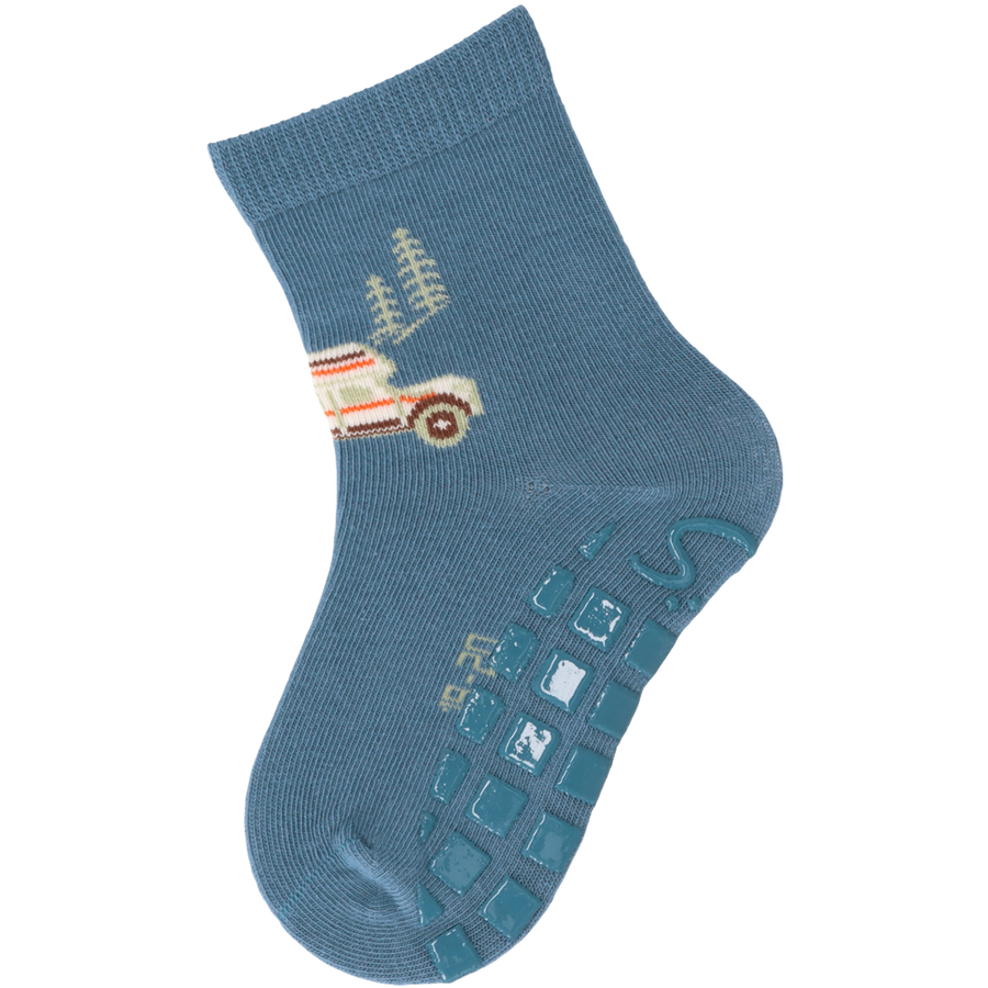 Sterntaler ABS-Söckchen Doppelpack CamperBär mittelblau
