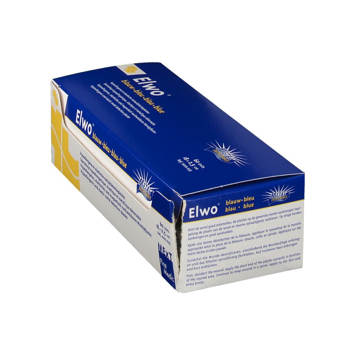 Elwo® elastisches und hypoallergenes Wundpflaster Blau 18 x 2,5 cm