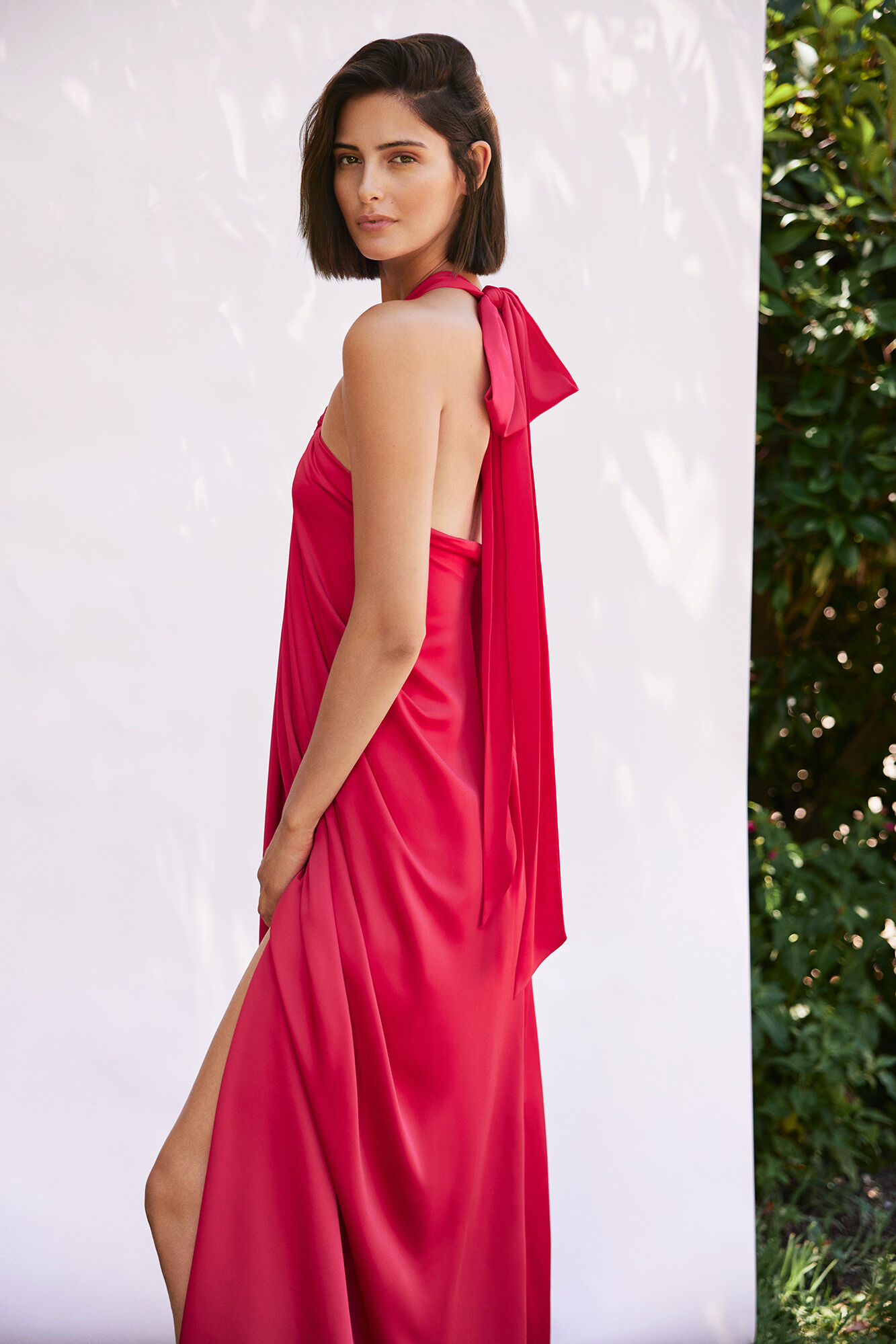 Vestido tomara que caia com estampa de romã - Vermelho