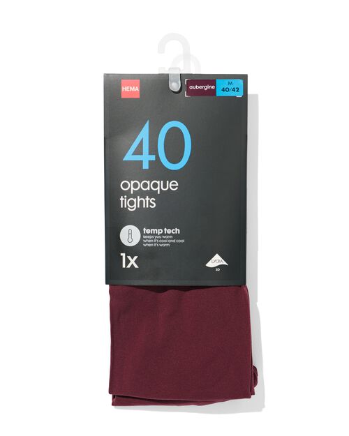 collant temp tech 40 deniers aubergine