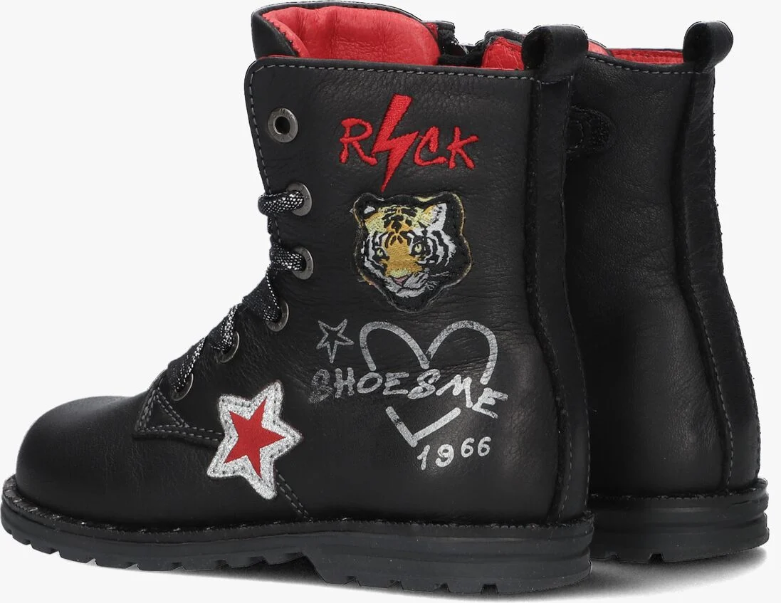 SHOESME zwarte shoesme veterboots de9w095