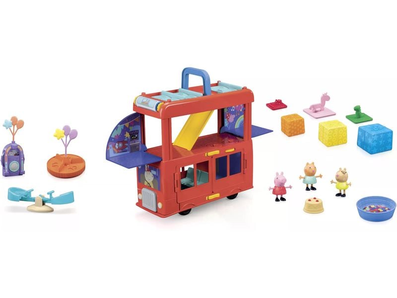 Hasbro Spielfigurenset Peppa Pig Peppas 2-in-1 Partybus Doppeldeckerbus-Spielset