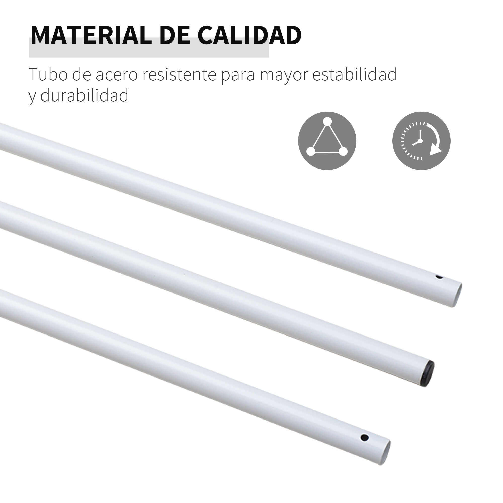 Mastro branco Outsunny para vela de sombra ou toldo/abrigo, mastro para tenda.