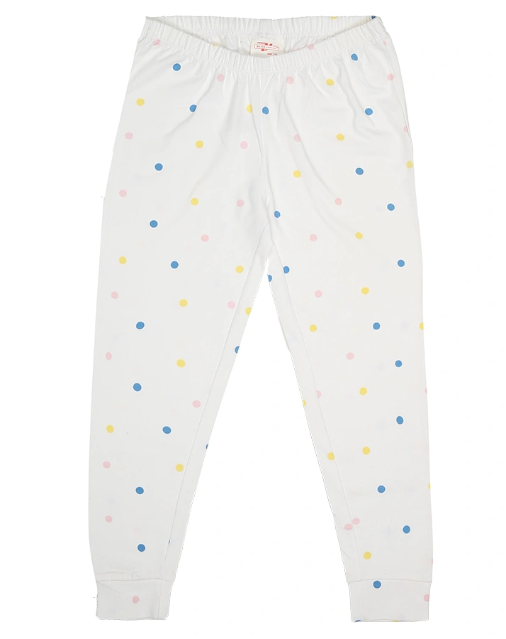 Schlafanzug MULTICOLOURED DOTS 2-teilig in weiß/rosa
