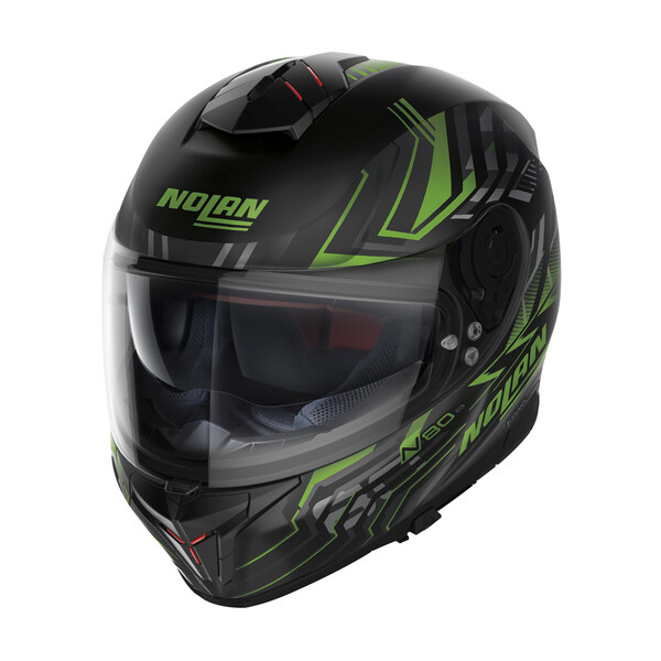 Nolan - Casque N80-8 Turbolence N-Com Noir / Vert / Mat