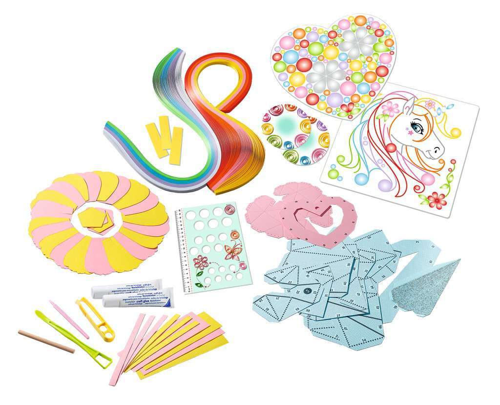 Ravensburger Spiel Bastelset DIY Paper Art Blumen & Einhörner