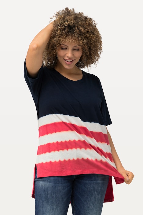 T-Shirt, Batikstreifen, Classic, Rundhals, Halbarm