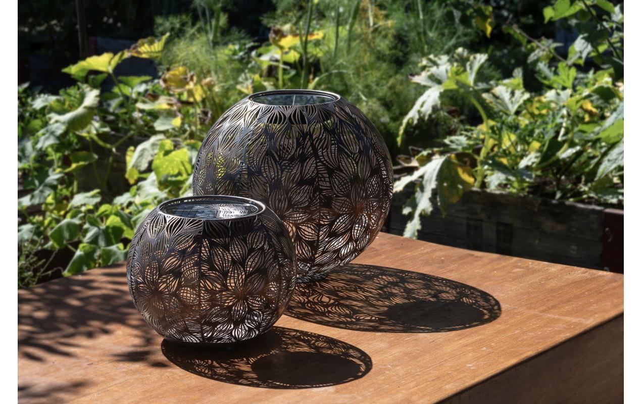 Solar Antic Globe Flora GreyDekorative Solarleuchte