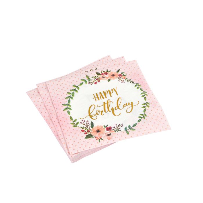 SET 20 SERVIETTES IMPRIMEES BOHO CHAT 33X33CM