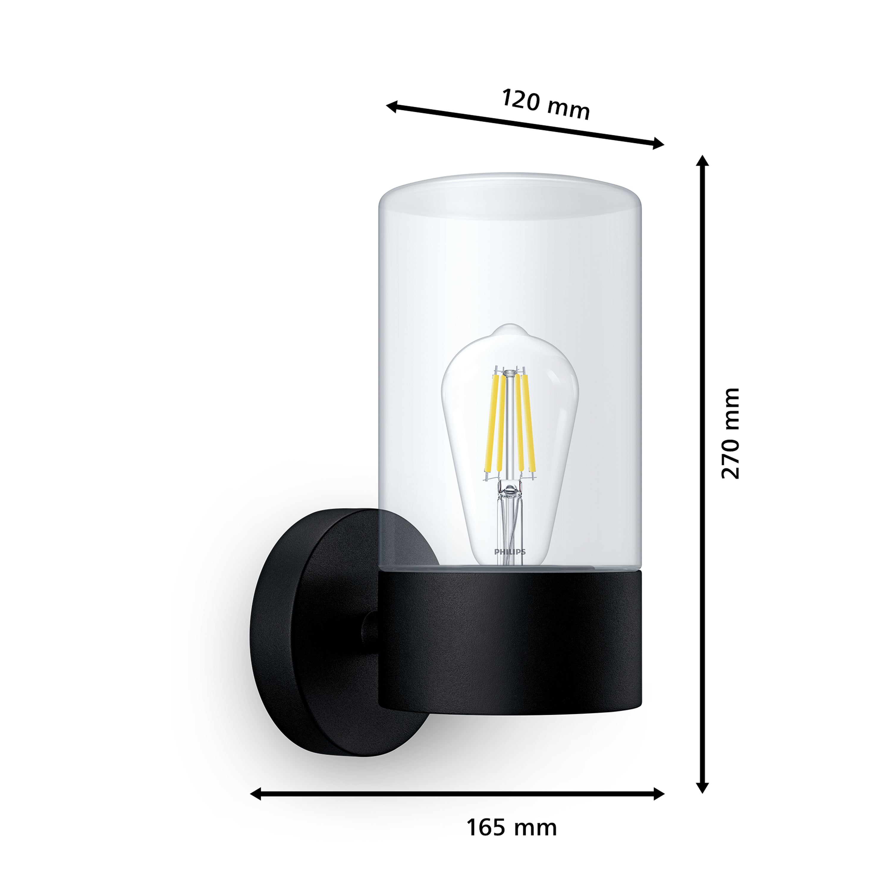 Philips Flareon Wandlamp Buiten - Incl. Ultra Efficient LED Lamp E27