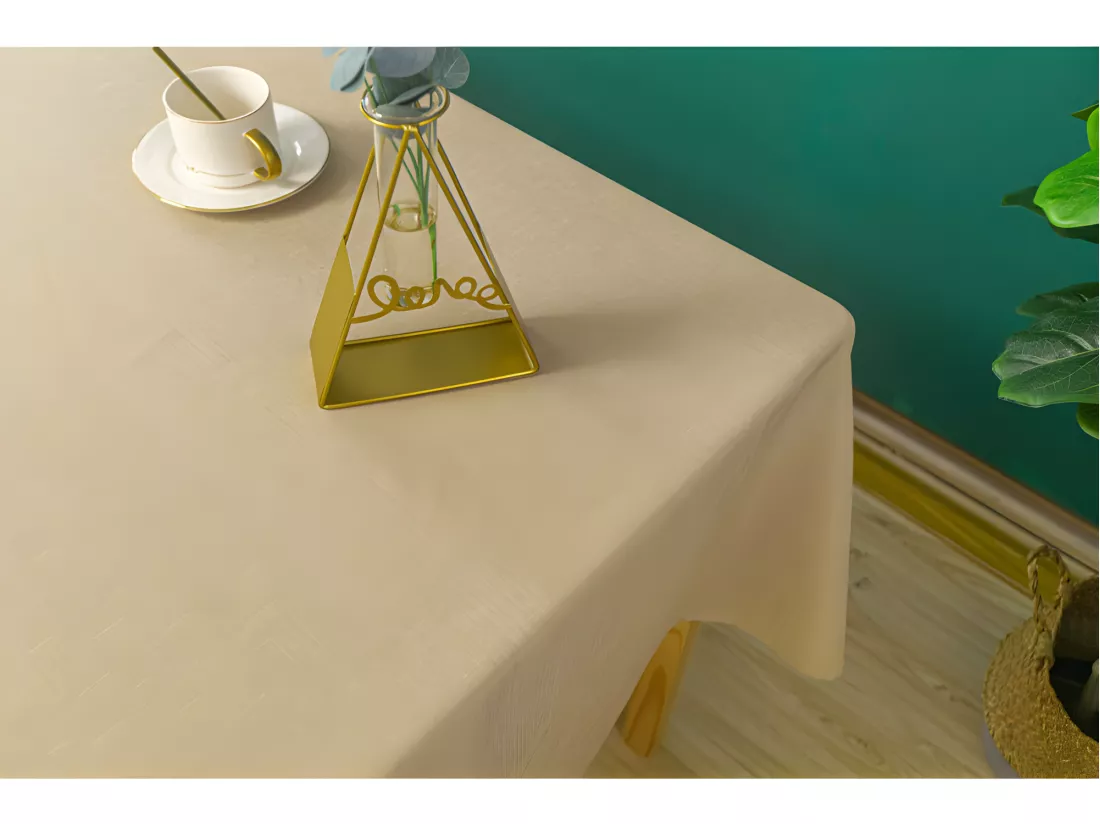 Nappe antitache unie Beige rectangulaire 145 x 240 cm