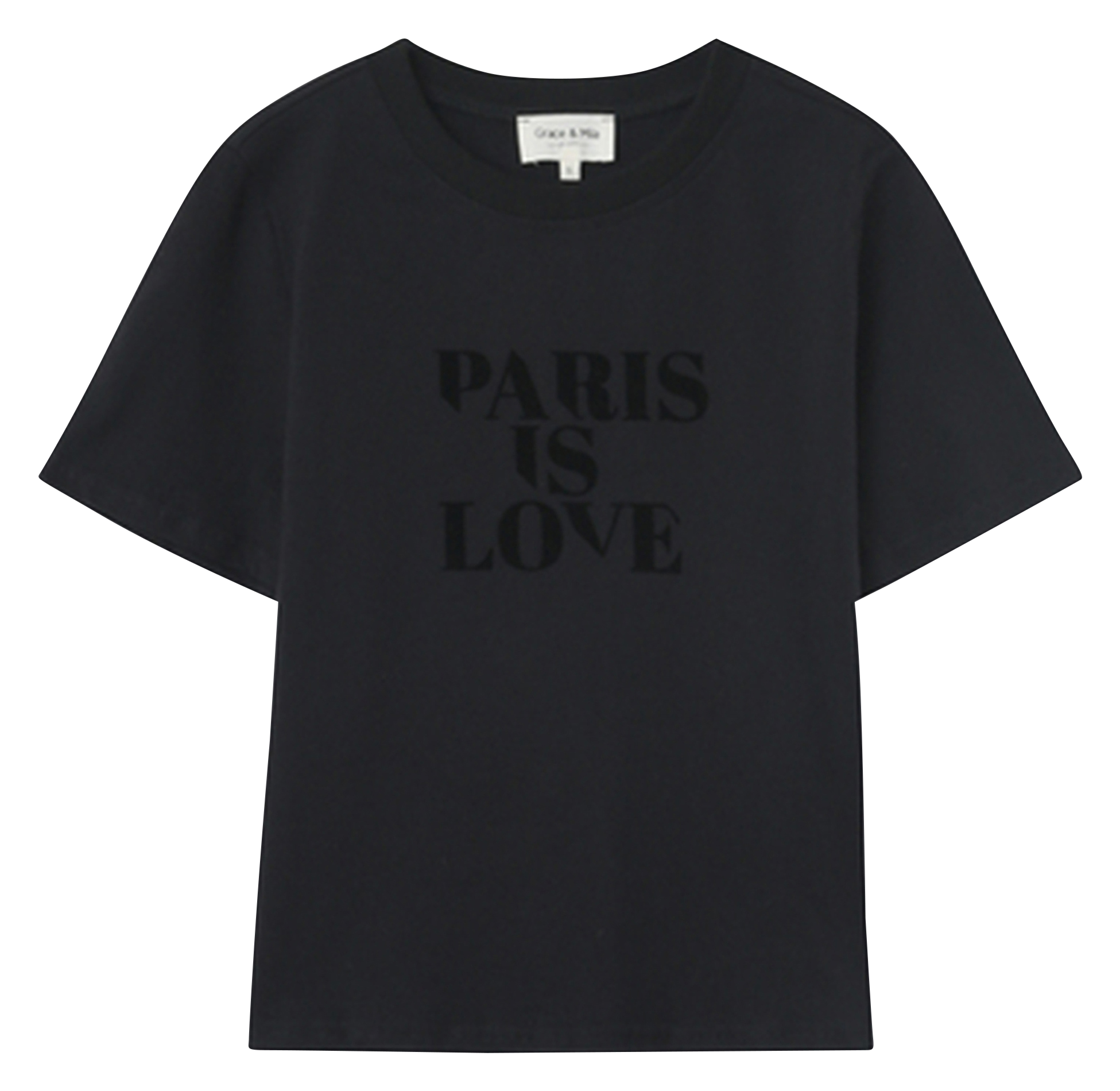 NOBUTO - Tee-shirt col rond en coton | Noir